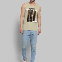 Juxar Printed Round Neck Cotton Gym Vest JXR-122SAN-GN-XS image 3
