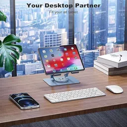 Sterling Bazaar Aluminium Tablet Stand Rotating Base Foldable Compatible For 4-13 Inch Ipad/ Mobile Holder image 4