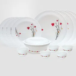Pack of 18 Plastic Belizzi Pack Of 18 Dinner Set Pink Dinner Set-picture-11