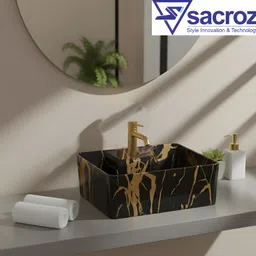sacroz Ceramic Rectangular Countertop Wash Basin with Single Tap Hole MS-907 Table Top Basin-picture-33