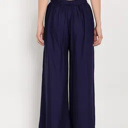 TAG 7 Women Grey & Navy Blue Set of 2 Flared Ethnic Palazzos image 5