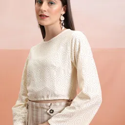 tokyo talkies Casual Regular Sleeves Solid Women White Top image 3