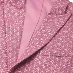 house of pataudi Men Self Design Single Breasted Party Blazer image 3