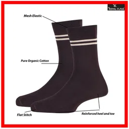 RC. ROYAL CLASS Kids Pack Of 4 Brown Striped Calf-Length Socks image 5