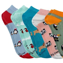 Mint & Oak Women Printed Ankle Length Socks Set Of 5 image 2