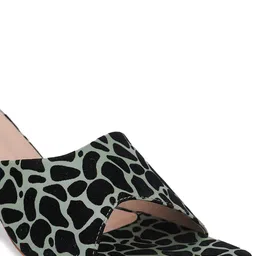Shezone Green & Black Printed Block Heels image 5
