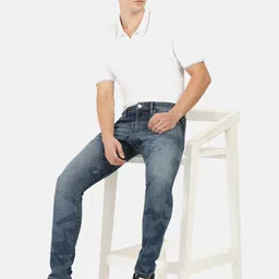 EVERBLUE Men Solid Tapered Slim Fit Heavy Fade Stretchable Jeans image 3