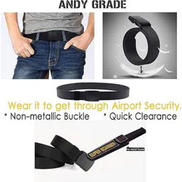 The Roadster Lifestyle Co. Men Green & Grey Set Of 2 Textured Canvas Belts image 2