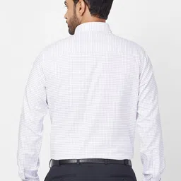 Raymond Checked Cutaway Collar Contemporary-Fit Cotton Formal Shirt image 4