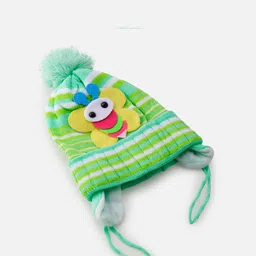 PASSION PETALS Infants Striped Applique Woolen Beanie Cap image 4