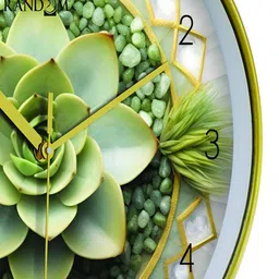 RANDOM Green & White Printed Contemporary Wall Clock image 2