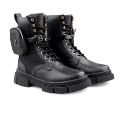 bacca bucci Men Side Pocket Leather Chunky Boots image 3