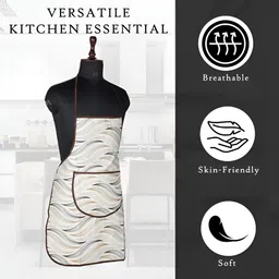 Kuber Industries 2- Pcs Cream & Black Printed PVC Apron image 4