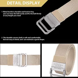 WINSOME DEAL Men Textured Canvas Belt With D-Ring Closure image 4
