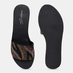 Forever Glam by Pantaloons Embellished Open Toe Flats image 4