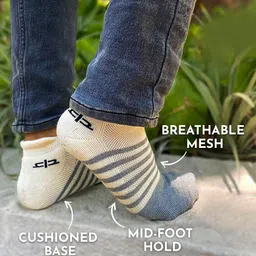 Heelium Men Pack Of 3 Striped Ankle-Length Socks image 3