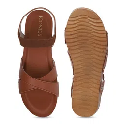 ICONICS Brown Block Sandals image 2