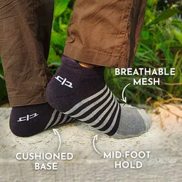 Heelium Men Pack Of 3 Striped Odour-Free & Breathable Bamboo Ankle-Length Socks image 4