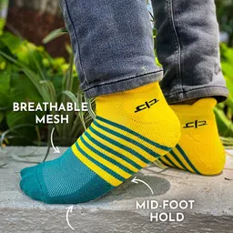 Heelium Men Pack Of 4 Striped Ankle-Length Socks image 4