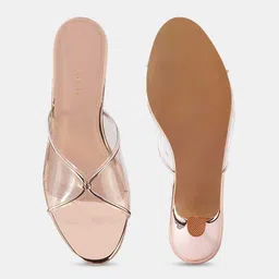 LEMON & PEPPER Gold Toned Solid Kitten Heels image 5