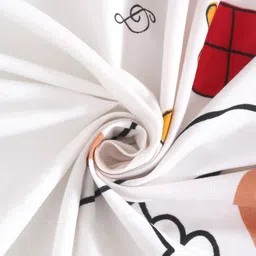 Home Sizzler White & Blue Printed 210 TC Double Bedsheet With 2 Pillow Covers image 2