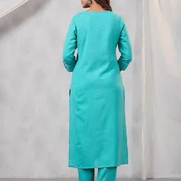 Amirah s Floral Embroidered Straight Kurta with Palazzos image 5