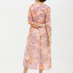 StyleStone Multicoloured Floral Georgette A-Line Midi Dress image 2