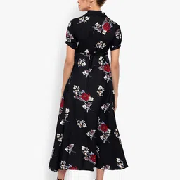 Indietoga Floral Printed Crepe Fit & Flare Long Maxi Dress image 5