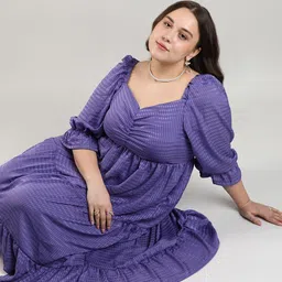 Instafab Plus Women Square Neck Maxi Dress-image-83