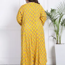KALINI Floral Printed Mandarin Collar A-Line kurta image 5