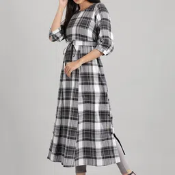 AURELIA Black Checked Empire Midi Dress image 5