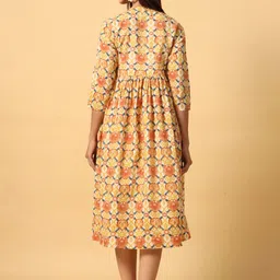 CRAFIQA Floral Printed Cotton Fit & Flare Midi Maternity Dress image 4