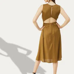 Moomaya A-Line, Cut Outs Side Slit Midi Dress image 5