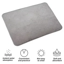 Kuber Industries 3Pcs Blue Microfiber Rectangle Table Placemats image 2