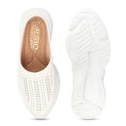 FAUSTO Women Round Toe Laser Cuts Lightweight Mule Sneakers image 2