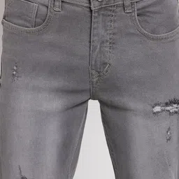 FEVER Men Grey Slim Fit Mildly Distressed Heavy Fade Stretchable Jeans image 2