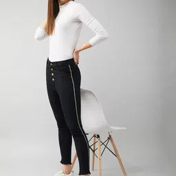 Miss Chase Women Black Skinny Fit High-Rise Clean Look Stretchable Jeans-image-34