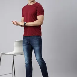 Chennis Men Slim Fit Mid-Rise Light Fade Stretchable Jeans image 2