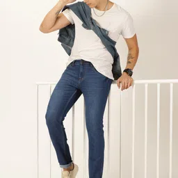 HERE&NOW Men Smart Mid Rise Light Fade Clean Look Stretchable Jeans image 3