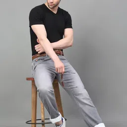 LOUIS STITCH Men Heavy Fade Clean Look Stretchable Jeans image 5