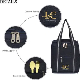 loyal choice New trendy premium quality lunch bag for men&women.school office picnic.(JEANS) Waterproof Lunch Bag-picture-42