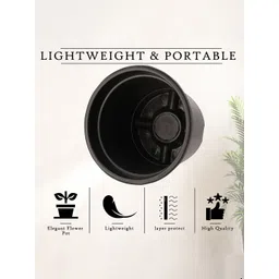 Kuber Industries 3 Pcs Black Lightweight Planters image 5