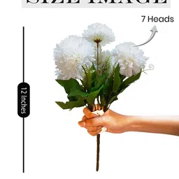 Art Street White 2 Pieces Hydrangea Flower Without Pot image 5