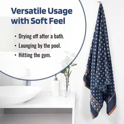 Kuber Industries Grey & Brown 2 Pieces Printed Cotton 150 GSM Bath Towel image 3