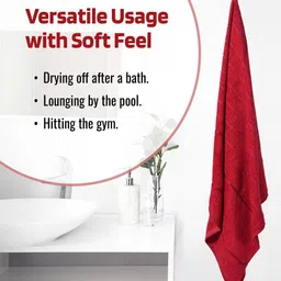 Kuber Industries Blue & Red 4 Pieces Printed Cotton 150 GSM Bath Towel image 5