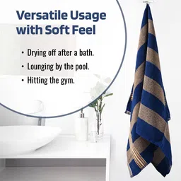 Kuber Industries Cream & White 2 Pieces Printed Cotton 150 GSM Bath Towel image 5