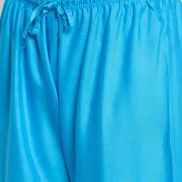 GRACIT Women Blue Rayon Solid Palazzo image 3