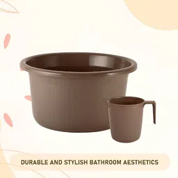 Kuber Industries Brown 2 pieces Bath Accessories Set image 5