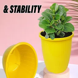 Kuber Industries Yellow & Grey 6 Pieces Textured Planters image 5