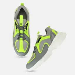 Big Fox Men Grey Textured Sneakers image 3